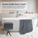 HOMEXCEL Waffle Bath Towels Set 4 Pack, Premium Microfiber Bathroom Towels, Ultra Soft, Lightweight, Highly Absorbent and Quick Dry Towel for Bathroom, Gym, Shower, Hotel, and Spa, 30 x 60 Inch, Grey