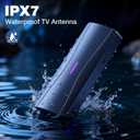 TV Antenna for Smart TV,100+ Miles Range Digital TV Antenna for Local Channels with Amplifier Signal Booster, Supports 4K 1080p,Indoor Outdoor IPX7 Waterproof,Lightning Protection Glossy Black
