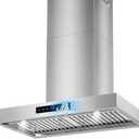 30 inch Range Hood Wall Mount, 1200 CFM with 4-Speed Gesture Sensing & Touch Control, Stainless Steel Ducted Kitchen Stove Vent Hoods with 2 LED Lights, Time Setting, Dishwasher-Safe Baffle Filters