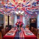TaoBary 4th of July Party Decoration 492ft Red White Blue Streamers 600 Sheet Fourth of July Crafts Paper Chain Strips 52.5ft Star Hanging Independence Day Decor Patriotic Supplies(Royal Blue)