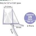 2-Pack Shower Door Bottom Seal (1/4'' X 39'') Glass Shower Door Seal Strip with Drip Rail Frameless Shower Door Sweep can Covers up to 13mm Gap