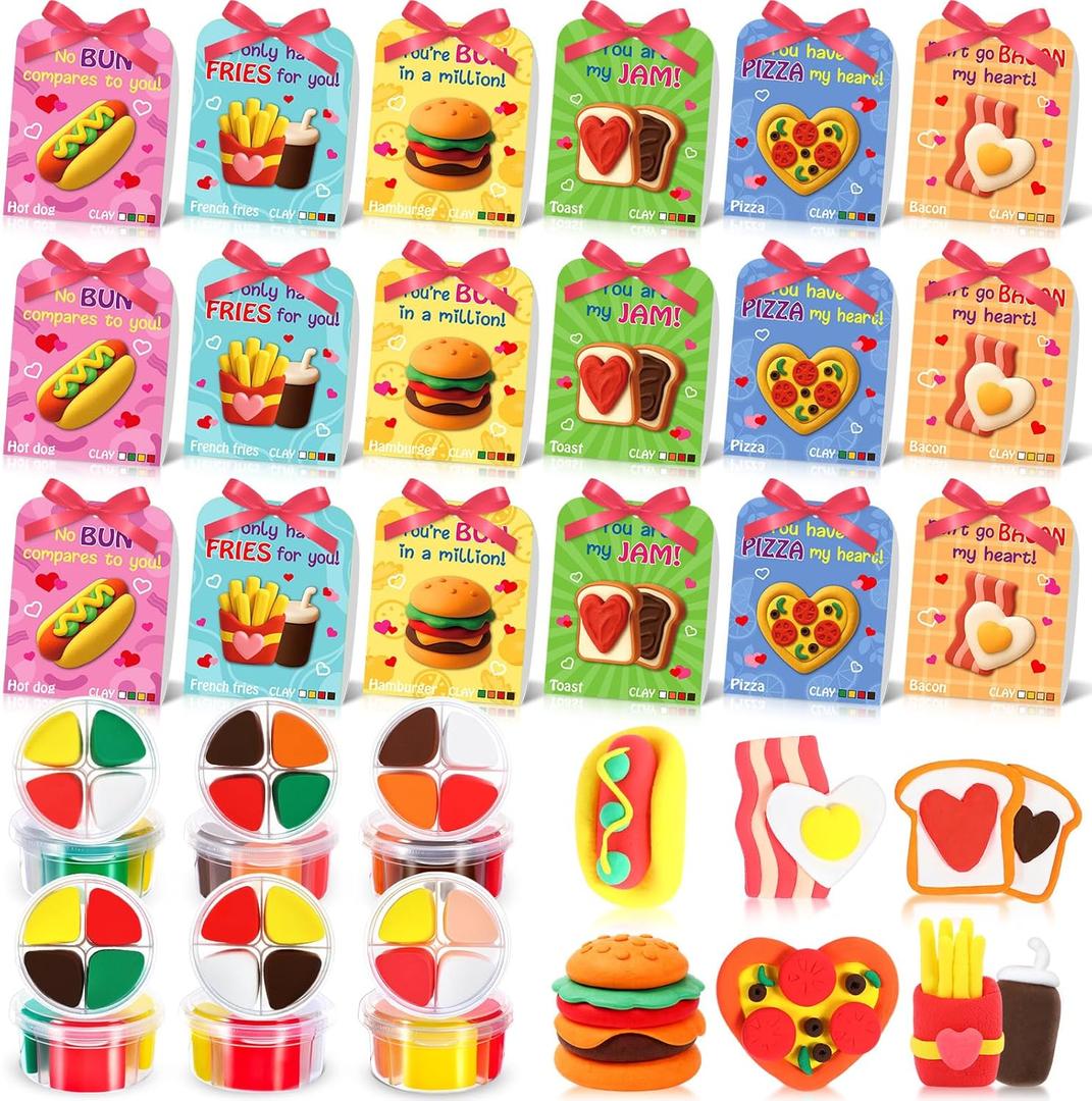 Capoda 18 Sets Food Themed Air Dry Clay Kit for Kids Fast Food Craft Kit Gifts DIY Modeling Clay Art Crafts Set for Kids Party Favors School Prizes Classroom Exchange Gift Toys Fun Activities