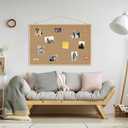 DAHAPYBOO Cork Board Bulletin Board,36x24 Cork Board for Office with Pin Oak Wood Boards,Message Board or Vision Board Decoration.