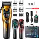 VGR 668 Hair Clippers for Men Professional, 11000 RPM Vector Motor Barber Clippers Cordless Ceramic & DLC Blade Hair Cutting Kit, Metal Body 3 Modular Replaceable Body Lids with Travel Case