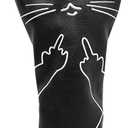 Cat Embroidery Golf Head Covers - Driver, 3 Wood, Hybrid, Hand-Made Leather