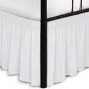 Biscaynebay Wrap Around Bed Skirts with Split Corners for King Beds 15" Drop, White Adjustable Elastic Dust Ruffles Easy Fit Wrinkle Resistant Silky Luxurious Fabric Machine Washable