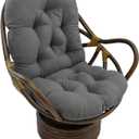 Blazing Needles Solid Microsuede Swivel Rocker Chair Cushion, 48" x 24", Steel Grey