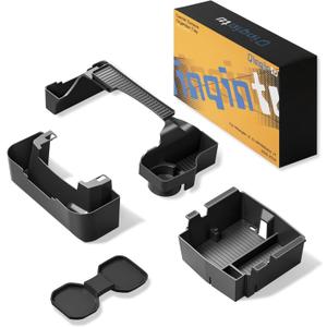 QINQINTU for Jeep Wrangler JL JLU 4XE(20182026) & Gladiator JT(20202026) Center Console Organizer Tray [Maximize Storage & US Patent] Cup Holder for Jeep Gladiator & Wrangler Accessories Black