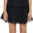 Forever 21 Women's Clip Dot Lace Ruffled Mini Dress (Medium, Black)