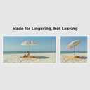 6FT Stripe Fringe Beach Umbrella for Sand with Sand Anchor, UPF 50+ Sun Shade with Tassels, Adjustable Tilt Pole, Portable Coastal Umbrella for Beach & Pool, Heritage Black Stripe
