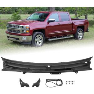23207951 Windshield Wiper Cowl Panel Grille Fit for 2014 2015 Chevy Silverado 1500 Front Grille Insert Cover Chevrolet Windshield Wiper Cowl End Cap Panel Left and Right Side 23178015 22776511