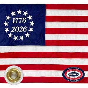 FlagSource Betsy Ross 250th Anniversary Flag Made in USA - 1776 2026 Commemorative 13 Star American Flag for Indoor and Outdoor Use, Embroidered Field & Sewn Stripes, Historic & Fade Resistant, 3x5 ft