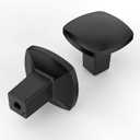 Asidrama 10 Pack Matte Black Cabinet Knobs Kitchen Drawer Knobs Cabinet Pulls Black Cabinet Hardware Square Knobs for Dresser (Single Hole Knob)