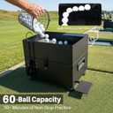 Range Reload Golf Ball Dispenser, Automatic Golf Ball Tee Up Machine for Driving Range, Golf Ball Launcher with 5 Rubber Tees - 60 Balls Capacity, Golf Training Equipment & Golf Simulator Accessories, Adjustable