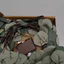 BAOLITVINE Lighted Eucalyptus Garland 6FT 96 LED Fairy Lights Battery Operated with Timer, Faux Greenery Vine Garland with Lights for Fireplace Wall Christmas Wedding Decoration