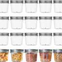 Plastic Jars With Lids 20Pcs 4 oz Mason Jars Small Mason Jars 4 oz Storage Containers (Silver, 20 Pack 4 Ounce)