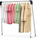 APEXCHASER Clothes Drying Rack Foldable, 55 Inch Laundry Rack Indoor Outdoor with Travel Friendly Design, Collapsible for Home, Camping, RV Use, Silver