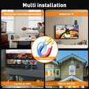 TV Antenna Indoor, Smart Antenna 600+ Miles Coverage Range, HD TV Antenna for Local Channels, Support 4K 1080P, Includes Signal Amplifier & 18ft Coaxial Cable, Support All TV. (Black)