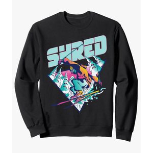 Shred Shirt Vintage Freestyle Ski 80s Costume Retro Skiing Sweatshirt, Size: Small