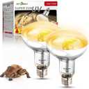 REPTI ZOO 2PACK Reptile Heat Lamp Bulb, 100W Full Spectrum UVA UVB Sun Lamp, Self-Ballasted Vapor Basking Lamp for Bearded Dragon Gecko Lizard Snake Chameleons Turtle Chicken