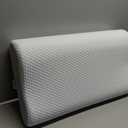 Anvo Memory Foam Pillow, Neck Contour Cervical Orthopedic Bed Pillow for Sleeping Side Back Stomach Sleeper, Ergonomic Design for Neck and Shoulder Pain Relief, Blue White, Soft (Soft - Standard (24 x 13.4 x 4.7 inches))