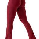 YEOREO Boost Mini Flare Leggings Womens Workout Booty Lifting Leggings Hidden Scrunch Seamless Lilliean Yoga Pants (Red, XL)