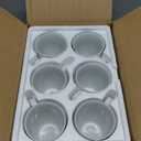 VEWEET Ceramic Coffee Mugs Set of 6, 11 OZ Coffee Cups Set with Handle, White Mugs Set Porcelain Cup Set for Kitchen, Microwave Dishwasher Safe, Series Fiona