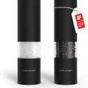 LARS NYSM Salt and Pepper Grinder Set Manual, Stainless Steel Salt and Pepper Mills with Adjustable Ceramic Grinder I Design Spice Shakers (Carbon Black)