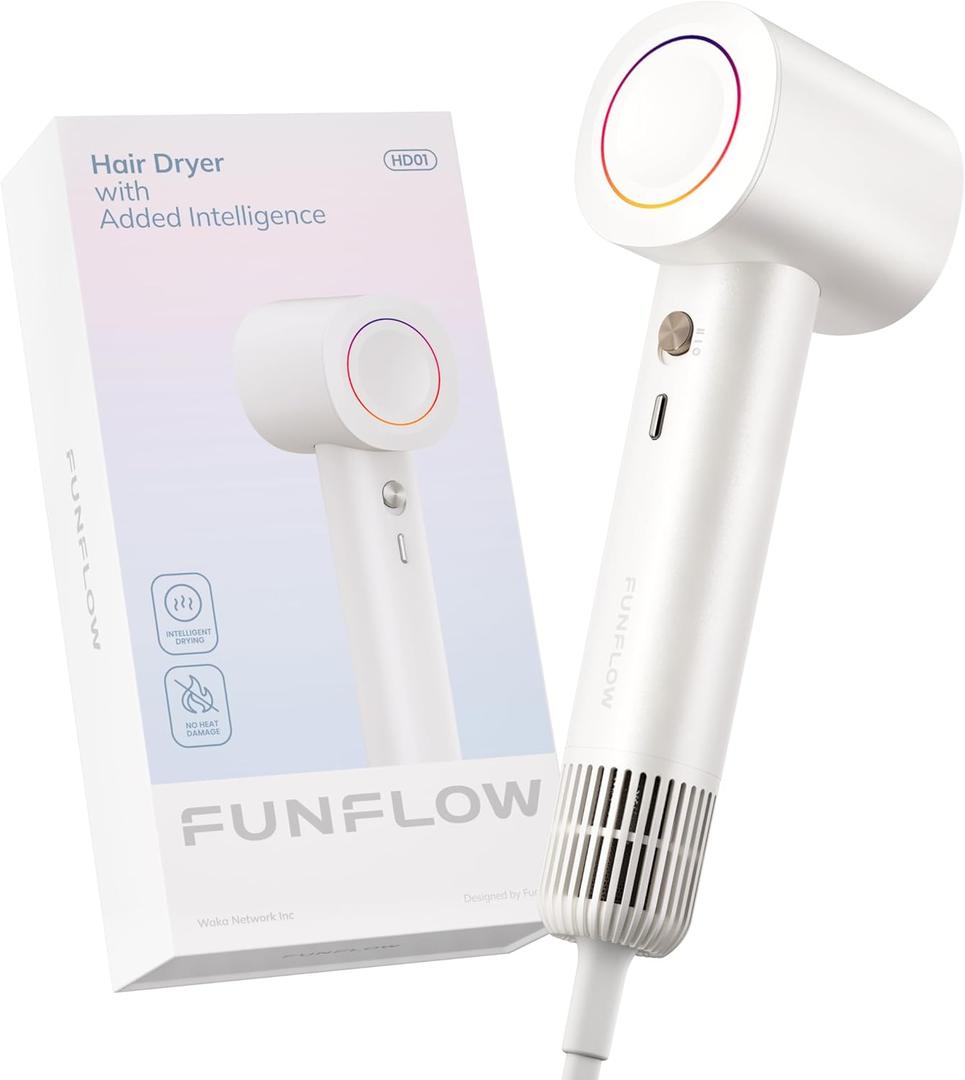 Kids Hair Dryer Mini, Lightweight 0.64lb High-Speed Blow Dryer with Smart Temperature Control & 600M Negative Ions, Compact Travel Hair Dryer for Kids, Adults & Seniors