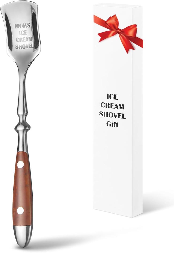 Funny Christmas Mom GiftsMoms Ice Cream ShovelIce Cream Gifts for Her Women Birthday Gifts for MotherCute Christma Presents from Daughter&Son18/8 Stainless Steel Spoon with Bakelite Handle