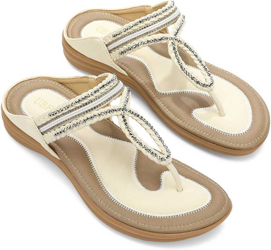 UBFEN Womens Slides Walking Sandals Comfortable Platform Slip On Dressy Summer (8)