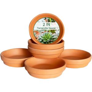 1.9 Inch Terracotta Plant Saucer - 6 Pcs Mini Terra Cotta Saucer for Indoor & Outdoor Plants, Plant Drip Trays Perfect for 1 Inch 1.5 Inch Flower Pots