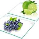 5''x7'' Small Tempered Glass Cutting Board for Kitchen Counter, HQAUT Clear Cutting Board for Countertop with Non-Slip Feet, Glass Palette Scratch, Heat and Shatter Resistant, Easy to Clean