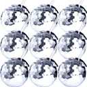 9 Pcs Disco Ball Cups Tumbler Disco Flash Ball Cocktail Cup Silver Spherical Cup with Lid and Straw Disco Wine Glass Drinking Syrup Tea Bottle for Disco Bar Party Supplies