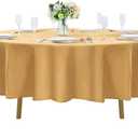60 inch Round Tablecloth Washable Polyester Table Cloth Decorative Table Cover for Wedding Party Dining Banquet60 inch,Gold