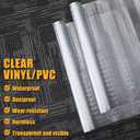 Tinideya 2 Rolls 27 in x 6 ft x 0.017 in Clear Plastic Floor Protector PVC Runner with Grippers Non Slip Stain Resistant Floor Mat Ribbed Covering for Carpet Rug High Traffic Hallway Entrance
