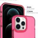 ArtsEvo Shockproof Clear Design for iPhone 13 Pro Case, Certified 6.6ft Drop Protection, Raised Edges Protect Camera and Screen, Hotpink