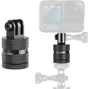 HSU Aluminum 1/4 inch 20 Camera Mount, 360 Degree Rotation Tripod Adapter Fits GoPro Hero, DJI Osmo Action Camera Insta360 Ace Pro AKASO Campark and Other Standard 1/4 Accessories