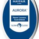 Mayfair 16.5" Slow Close Toilet Seat, Easy Clean Hinges and Adjustable Perfect Fit Plastic Seat, Made in USA, Elongated, White