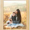 16x20 Picture Frame Solid Wood Country Rustic Style Distressed Photo Frame Real Glass with Raised Edges for Wall Mount Display Vertical or Horizontal, Natural