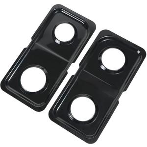 Premium Gas Stove Drip Pans for GE Gas Hotpoint Stove Burner Replacement Part WB34K10009Right WB34K10010 Left Porcelain Double GE Burner Drip Pan for GE SpectraXL44 Gas Stove Range Drip Bowls 2 Pcs