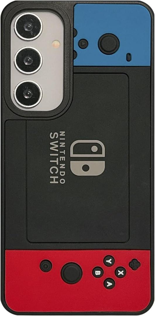 ECOLYF Compatible with Samsung Galaxy S25 Case for Boys Kids Men, 3D Cool Video Game Controller Button Type Personalized Full Body Full Camera Protection Protective Cover Soft Cute, Blue