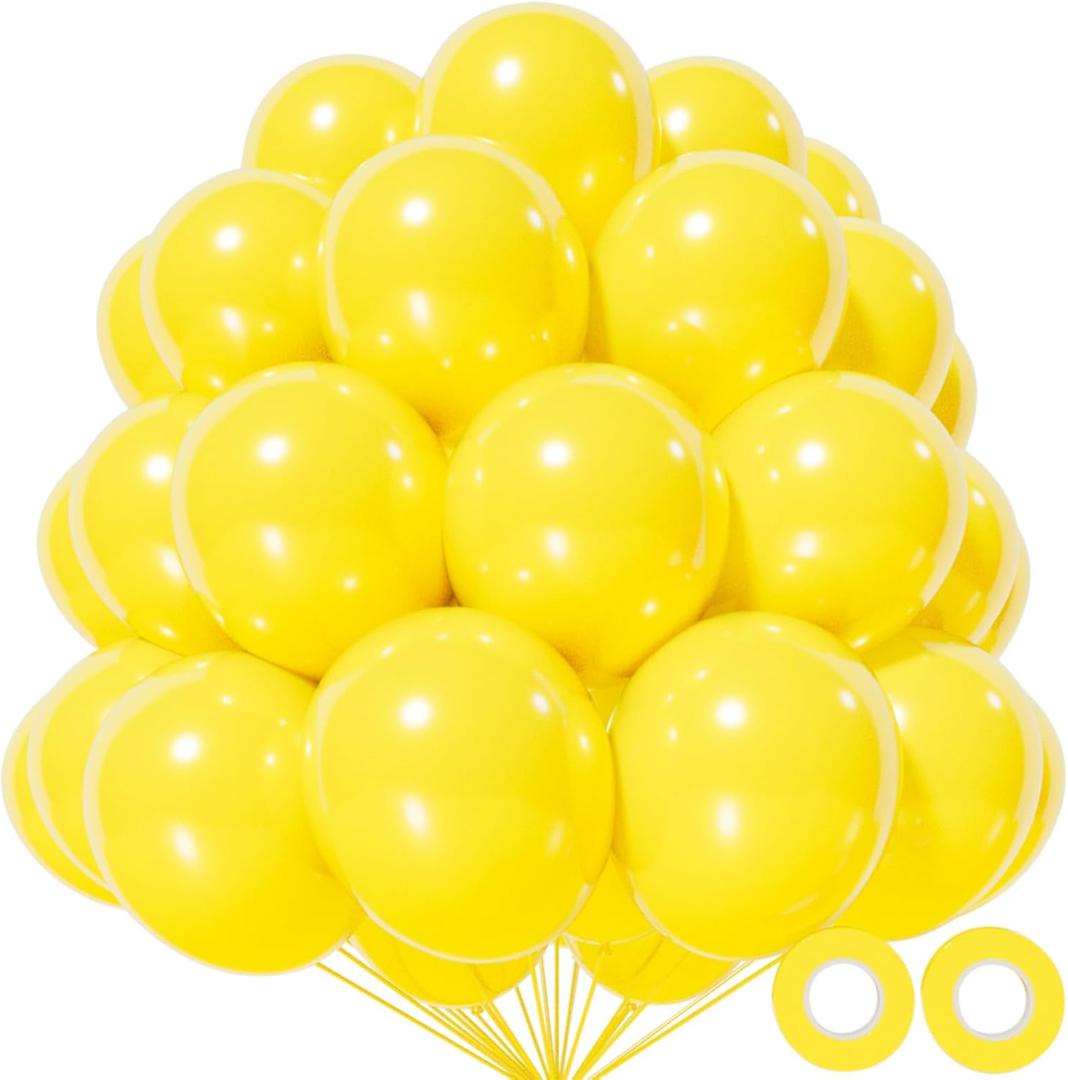 Yellow Balloon 110pcs, 12 Inch Thickened Latex Party Balloons Helium Bright Color for Birthday Baby Shower Wedding Party Supplies Arch Garland Decoration