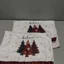 Artoid Mode Red Pine Trees Merry Christmas Kitchen Towels Dish Towels, 18x26 Inch Holiday Believe Xmas Winter Decoration Hand Towels Set of 2