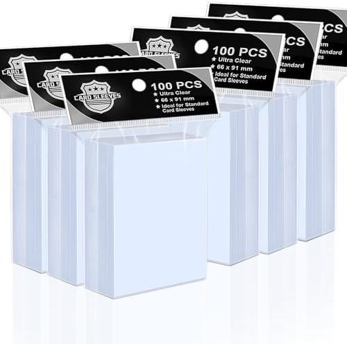 VKshop 600 Counts Standard Clear Card Sleeves, 66x91mm Premium PP Plastic Protectors for Trading Cards, MTG, Magic, Sports Cards & Photo Storage