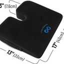 Everlasting Comfort Memory Foam Car Seat Cushion - Tailbone Pain Relief, Driving Seat Cushion for Short People - Office, Wheelchair, Gaming Chair, Travel - Non-Slip, Washable Cover