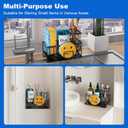 Vanwood Sponge Holder for Kitchen Sink with Self Tray, Sink Caddy Cocina Organzier with Brush Holder, Dish Sponge Caddy for Kitchen Organizers Storage Essentials (Mattle Black, 8.20"3.54"5.50")