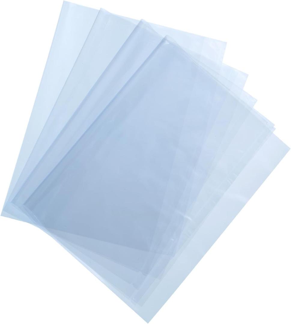 uxcell 100Pcs 16x12 Inch Shrink Wrap Bags, Blue Clear PVC Heat Shrink Wrap for Gift Basket, Bath Soaps, Candles and Homemade DIY Projects