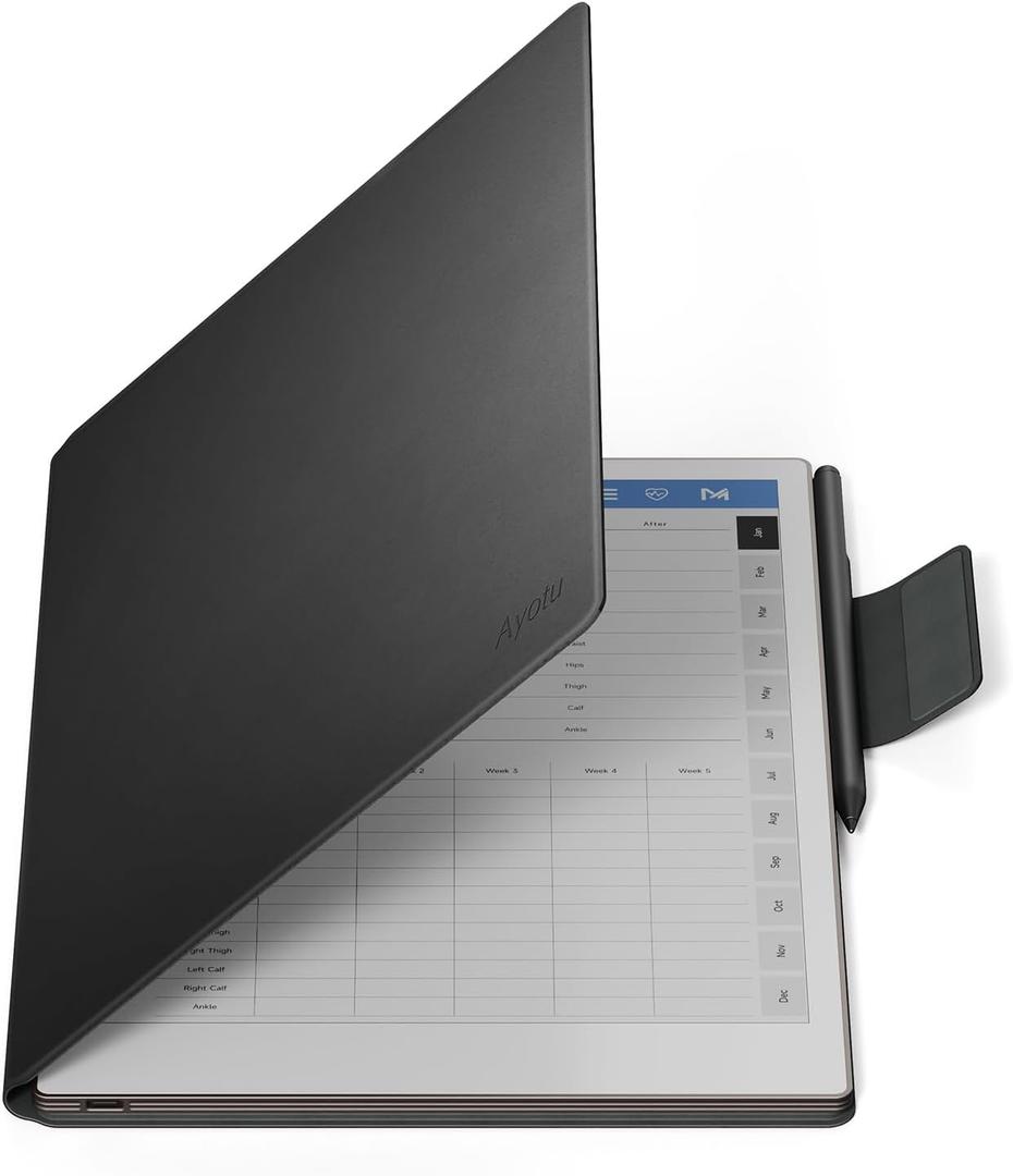 Ayotu Case for Remarkable Paper Pro, Premium PU Leather Book Folio with Pen-Buckle, Smart Magnetic Cover for Remarkable Paper Pro 11.8" Color Tablet Only (Black)