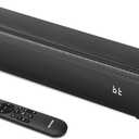 Wohome 2.1ch Small Sound Bars for TV with 6 Levels Voice Enhancement, Built-in Subwoofer, 16 Inches Bluetooth 5.3 Soundbar Speakers with Optical/AUX/USB Connection, S100 (Bright Black)